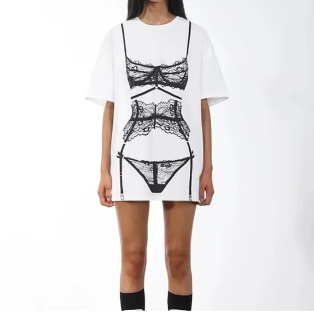 Women's White Graphic Short Sleeve Tee - Picture 3 of 8